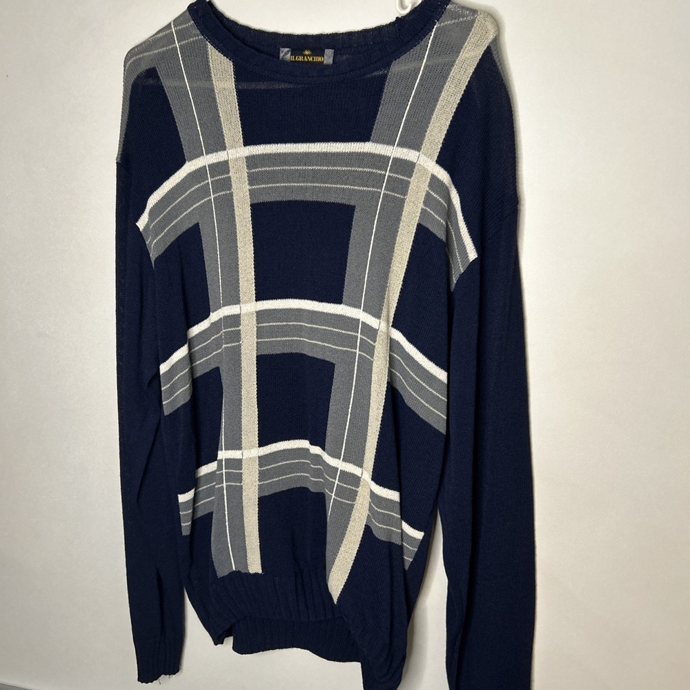 VTG IL Granchio Sailing Knitwear Mens Sweater Large NAVY